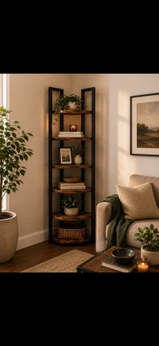 Corner bookshelf hand built - bookshelf,