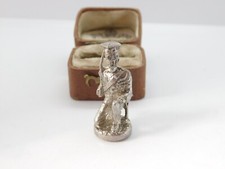 Cast Sterling Silver Victorian Kneeling Soldier with Sword Figure Vintage c1960