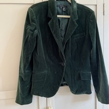 Zara Velvet Style Jacket Green Occasion 12.