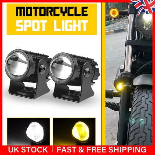 Pair motorcycle white yellow - pair,