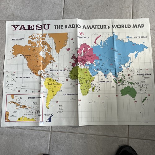 Yaesu amateur radio world map - radio,