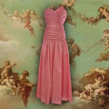 Vintage 1980s John Charles Irange Peach Bridesmaid Evening Ballgown Dress Fits 8