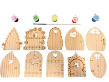 Fairy Doors Paint Kit 3mm Wooden MDF 10 Designs Pixie Elf Door Decorate Your Own