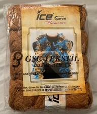 Ice yarns Flamenco Ruffle scarf yarn 100g x 4 brown sparkle