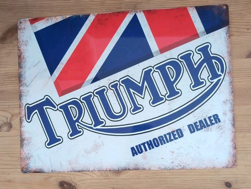 Triumph motorcycle tin sign - motorcycle,