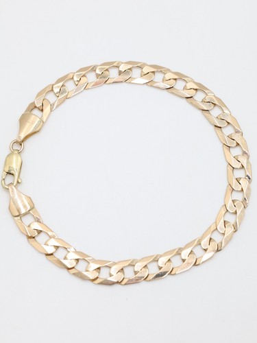 Gold curb link bracelet 9ct - gold,
