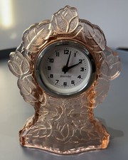 Walther and Sohne Art Deco Pink Glass Clock 