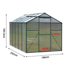 Polycarbonate Greenhouse Garden Shed Plant Flower Vegetable Aluminium Galvanized