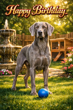 Weimaraner Dog Birthday Card -