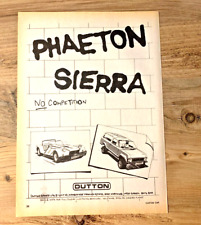 DUTTON KIT CARS PHAETON SIERRA 1970s -  FRAMEABLE ORIGINAL CLASSIC CAR ADVERT