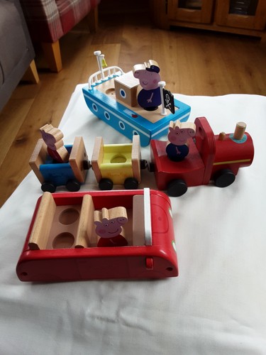 Wooden peppa pig train with - peppa,
