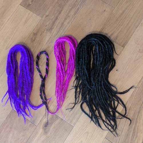 Pink purple black dreadlocks - black,