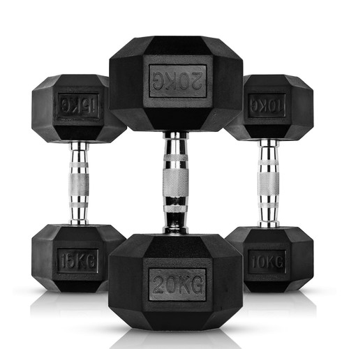Hex dumbbells rubber weight - dumbbells,