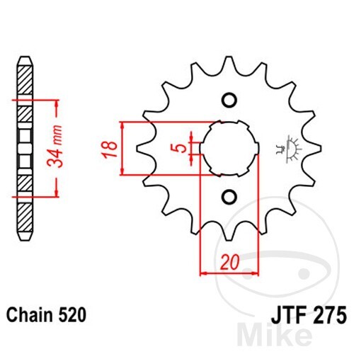 Pinion for honda 200 - pinion, b