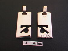 Solid 925 Sterling Silver Zodiac Horoscope Star Sign Pendant Tops. Various. 6 g