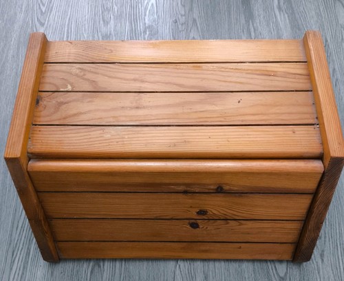 Solid pine wooden bread bin - pine,