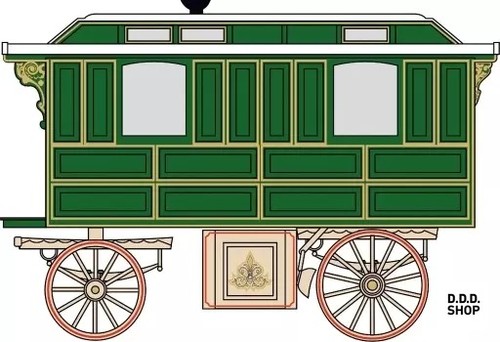 Showmans living wagon - living, green