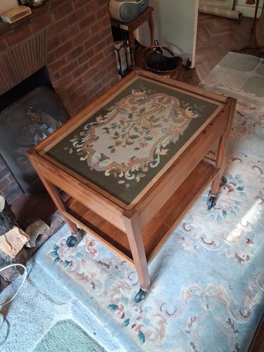 Vintage wooden trolley - vintage,