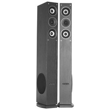 Fenton 100.323 6.5" Black HiFi Tower Speakers 500W Subwoofer Home Cinema