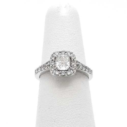 14k white gold cushion cut - white,