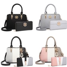 MISS LULU Ladies Faux Leather Shoulder Bag Women Tote Handbag Purse Wallet