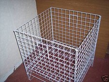 24" Square Wire Shopping Dump Basket White