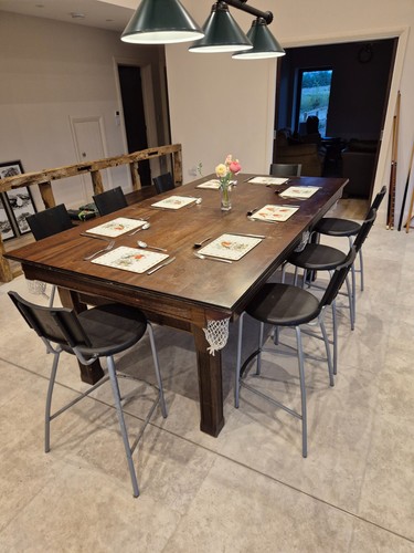 8ft dark oak dinning table - dark,