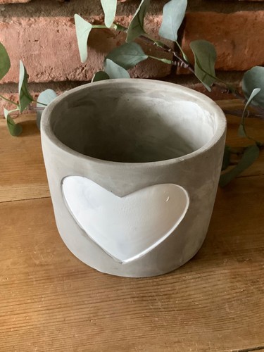 Grey flower pot clay - grey,