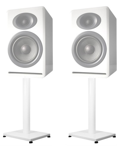 Pair steel white stands - white,