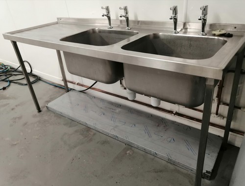Stainless steel double bowl - stainless,