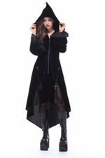 Gothic Long Black Velvet Coat