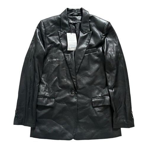New zara black faux - black, leather