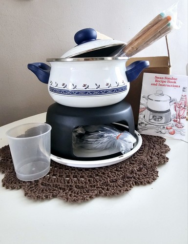 Vintage swan fondue set - swan,