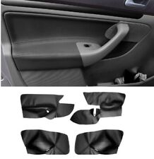 4*Black Leather Left&Right Door Armrest Panel Cover For Jetta Golf MK5 2005-2010