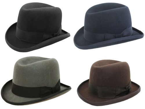 Mens wool homburg hat high - mens,