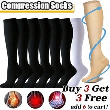 Compression Socks For Men & Women Varicose Veins Anti-Fatigue Flight Running NHS
