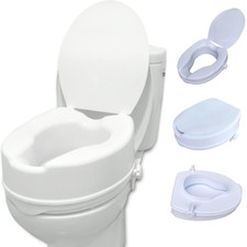 Raised Toilet Seat with Lid 4" - Toilet Seat Riser for Elderly