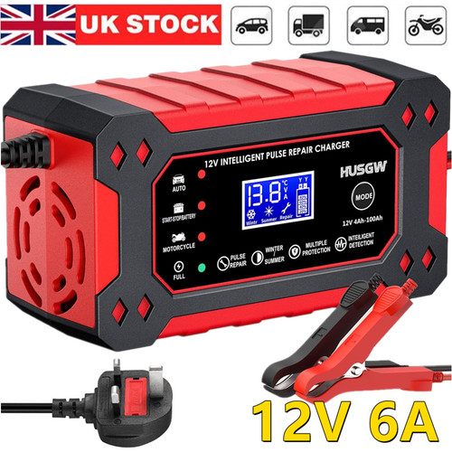 Car battery charger 12v amp - 12v, 6-amp