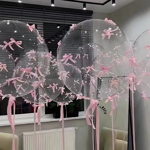 24inch pink bow balloon ribbon - balloon,