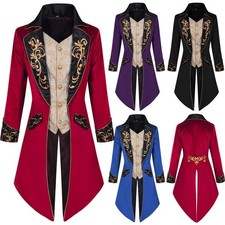 Steampunk Victorian Tailcoat Men's Gothic Cosplay Coat Renaissance Frock