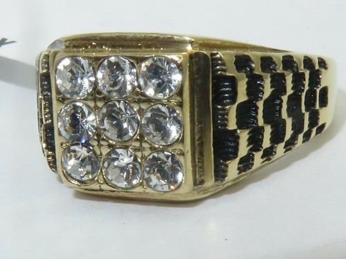 Mens gold ring signet - gold, pinky