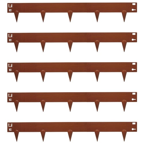 Rust steel lawn edging set - steel,
