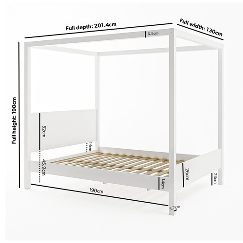 Small double four poster bed - four,