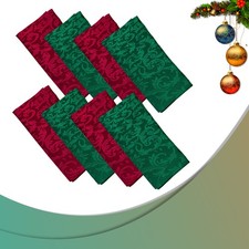 8x Cloth Napkins Damask Red