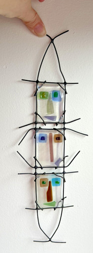 Fused glass and wire faces - wire,,