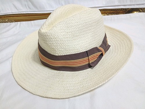 Vintage wide brim panama hat - wide,
