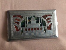 WW2 ERA PRISONERS OF WAR ALUMINIUM HAND MADE CIGARETTE CASE DATED 1947 GOOD USED