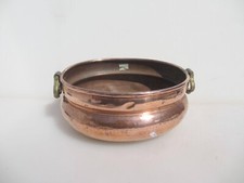 Antique Copper Jam Pan Fish Kettle Trough Tub Vintage Oval Old Brass Handles Pot