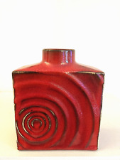 West German red ceramic Carl Zalloni design vase
