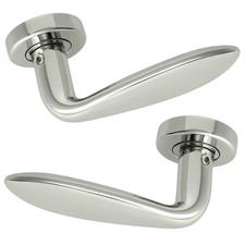 Door Handle Sets Lock Chrome Handles Screws Internal Pair Lever with Fixings